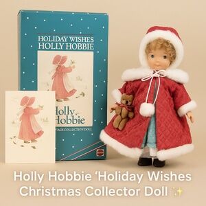 Vintage Holly Hobbie ‘Holiday Wishes’ Christmas Collector Doll by Mattel